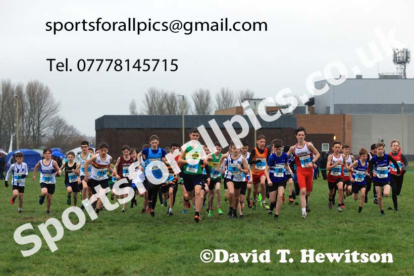 Boys under-13s 2023 North Eastern Cross Country Champs., Temple Park, South Shields. Photo: David T. Hewitson/Sports for All Pics